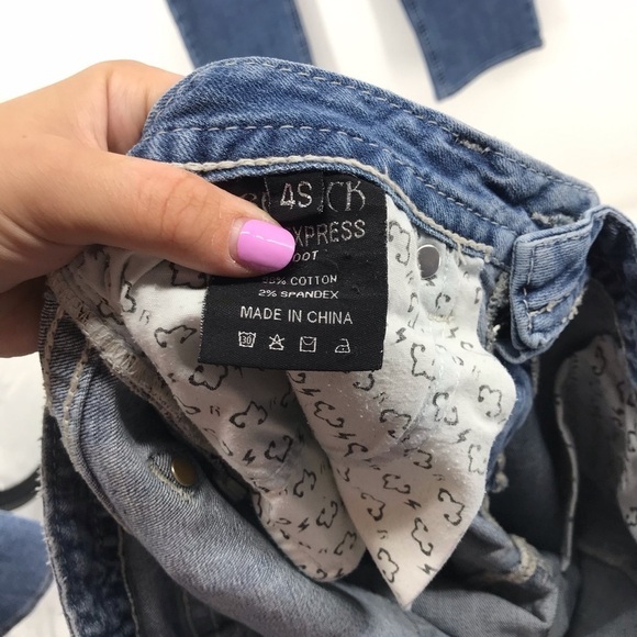 ReRock for Express Light Wash Boot Cut Jeans - Picture 6 of 6